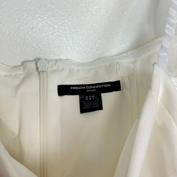 FRENCH CONNECTION Whisper Puff Sleeve Dress in Summer White Size US 8 - Picture 5 of 8